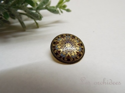 アンティーク エナメルボタン アラベスク模様 パリバック T.W.W
