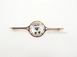 antique reverse ingtalio pansy brooch