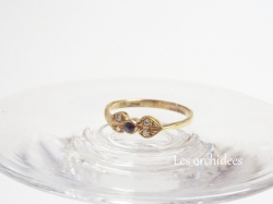 uk　vintage diamond & sapphire　リング