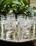 フランスアンティークリキュールグラス6個セットケース入り