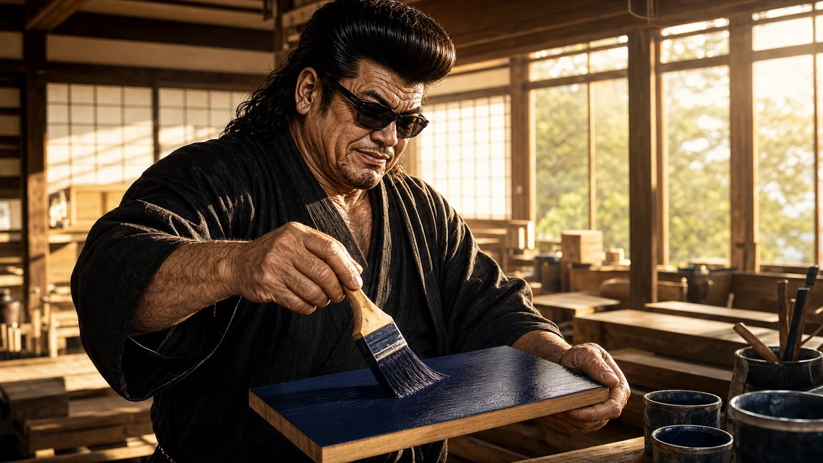 「塗装魂」について語る、黒い半纏姿の俺流総本家 家元