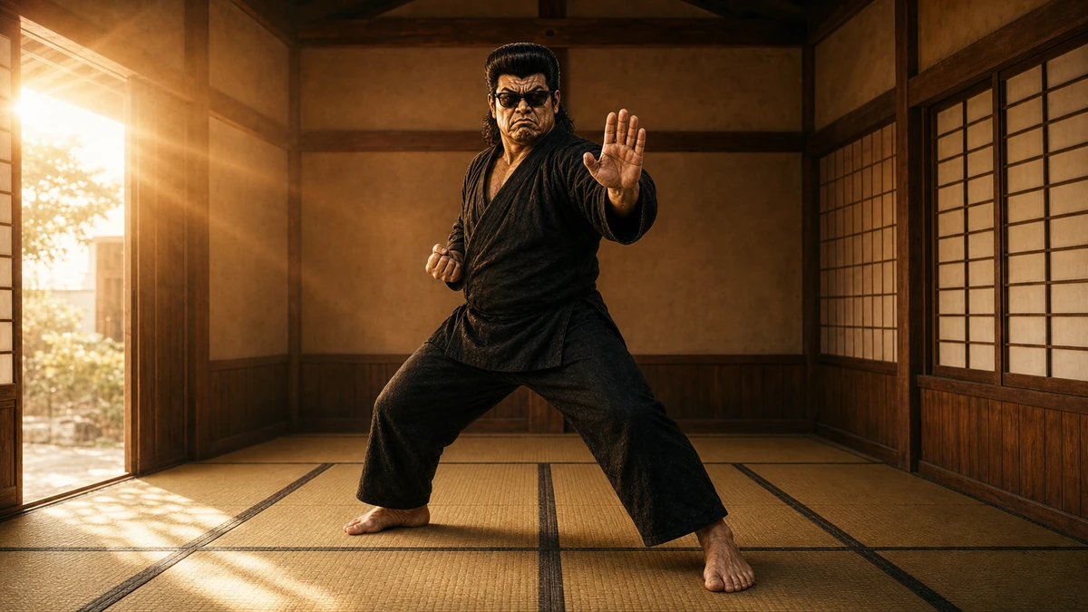 「空手魂」について語る、黒い半纏姿の俺流総本家 家元