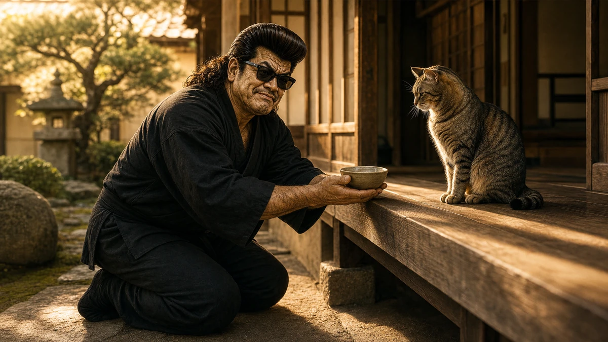 「猫の下僕」について語る、黒い半纏姿の俺流総本家 家元