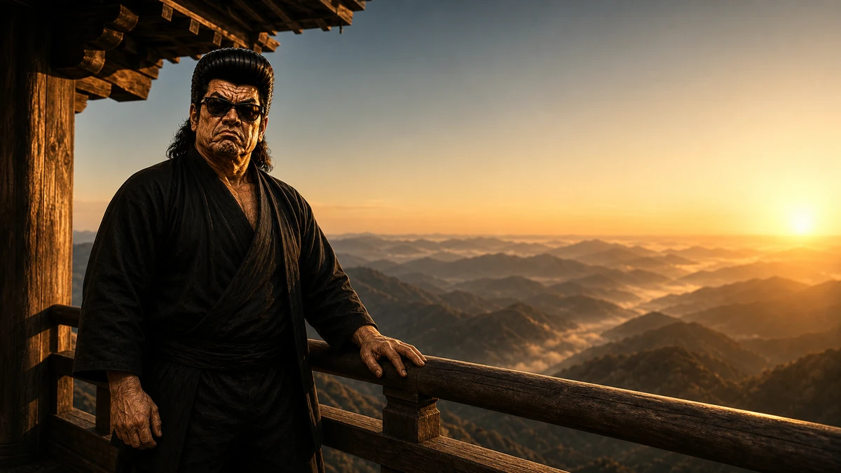 「万里一空（ばんりいっくう）」について語る、黒い半纏姿の俺流総本家 家元