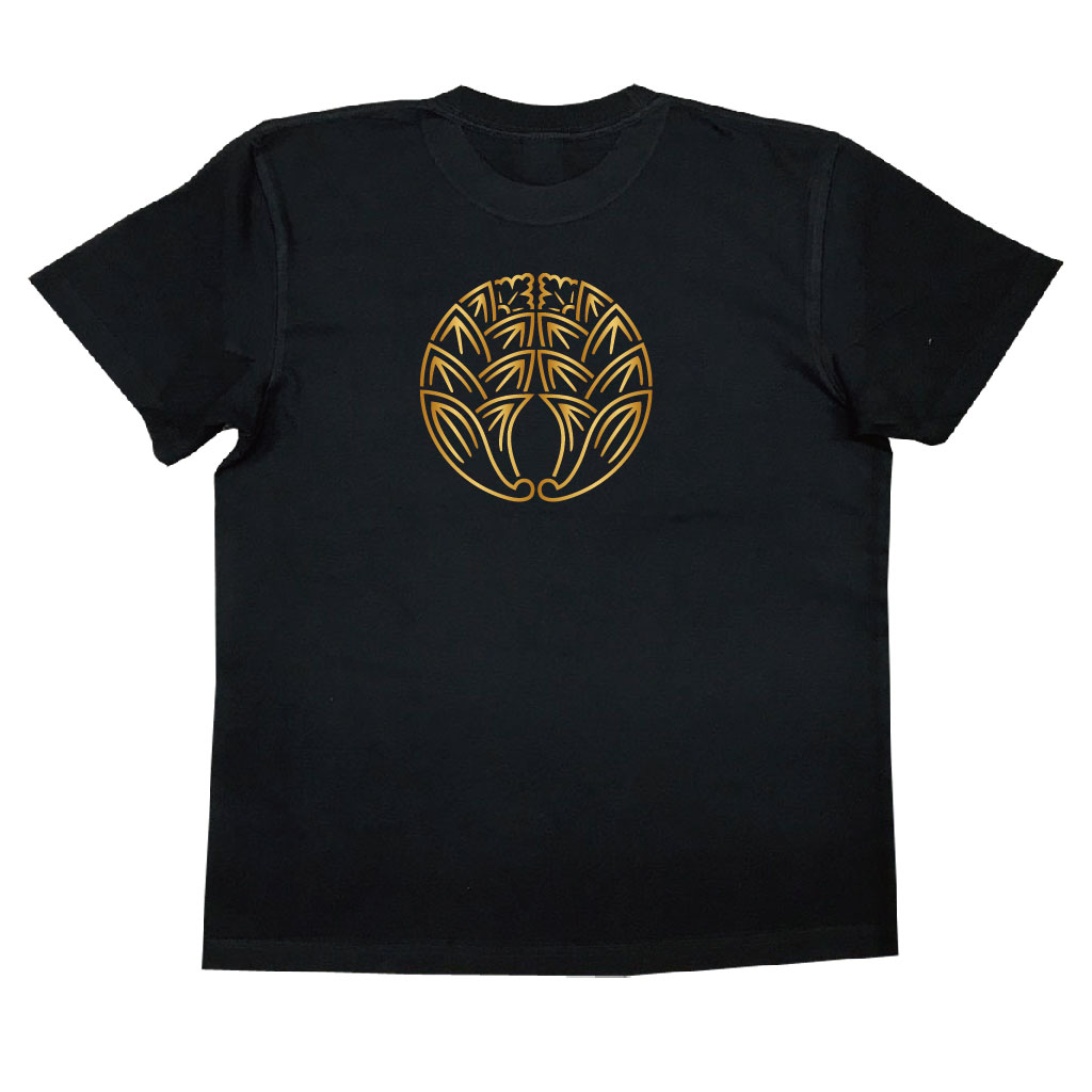 家紋Tシャツ 陰抱き茗荷