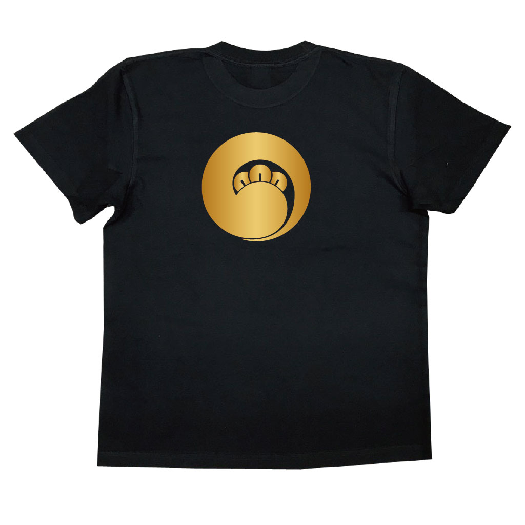 家紋Tシャツ 右一つ丁子巴