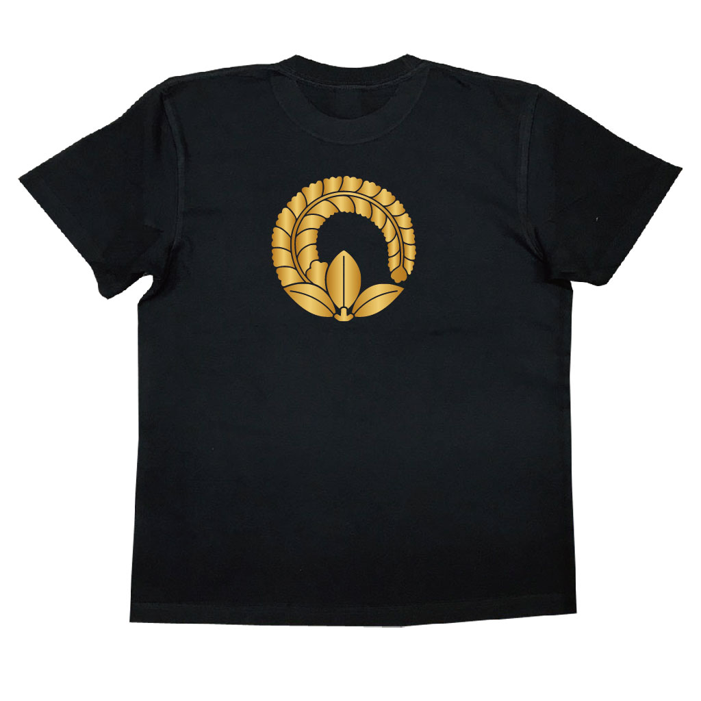 家紋Tシャツ 右回り片手藤