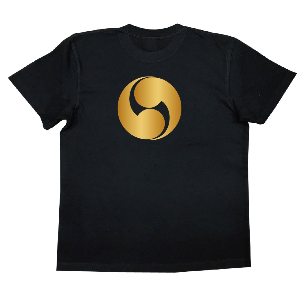 家紋Tシャツ 右二つ巴