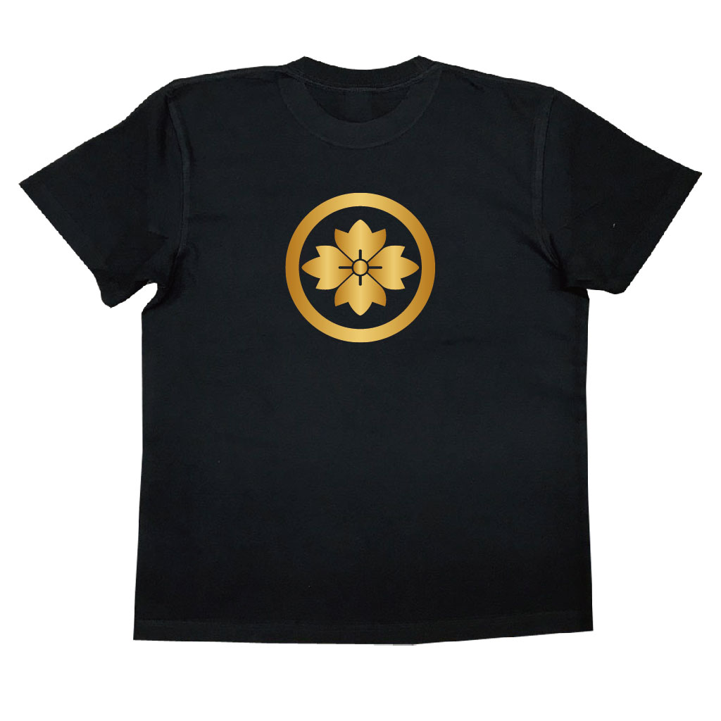 家紋Tシャツ 丸に鬼花菱