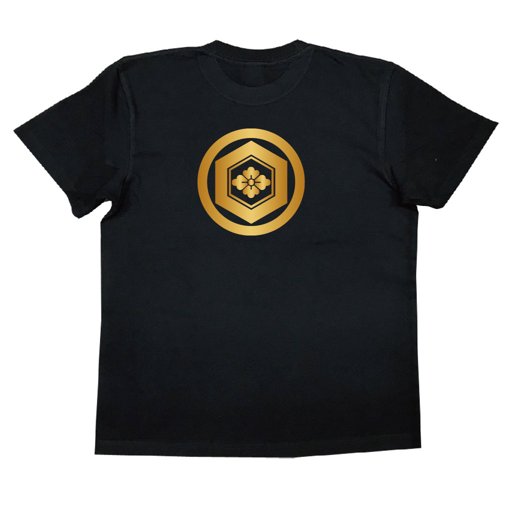 家紋Tシャツ 丸に亀甲花菱