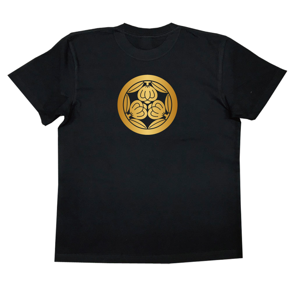 家紋Tシャツ 丸に三つ茶の実
