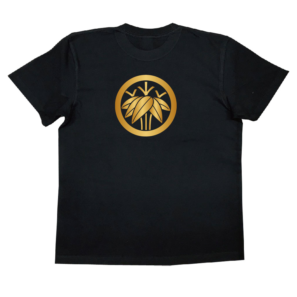家紋Tシャツ 丸に七五三根笹