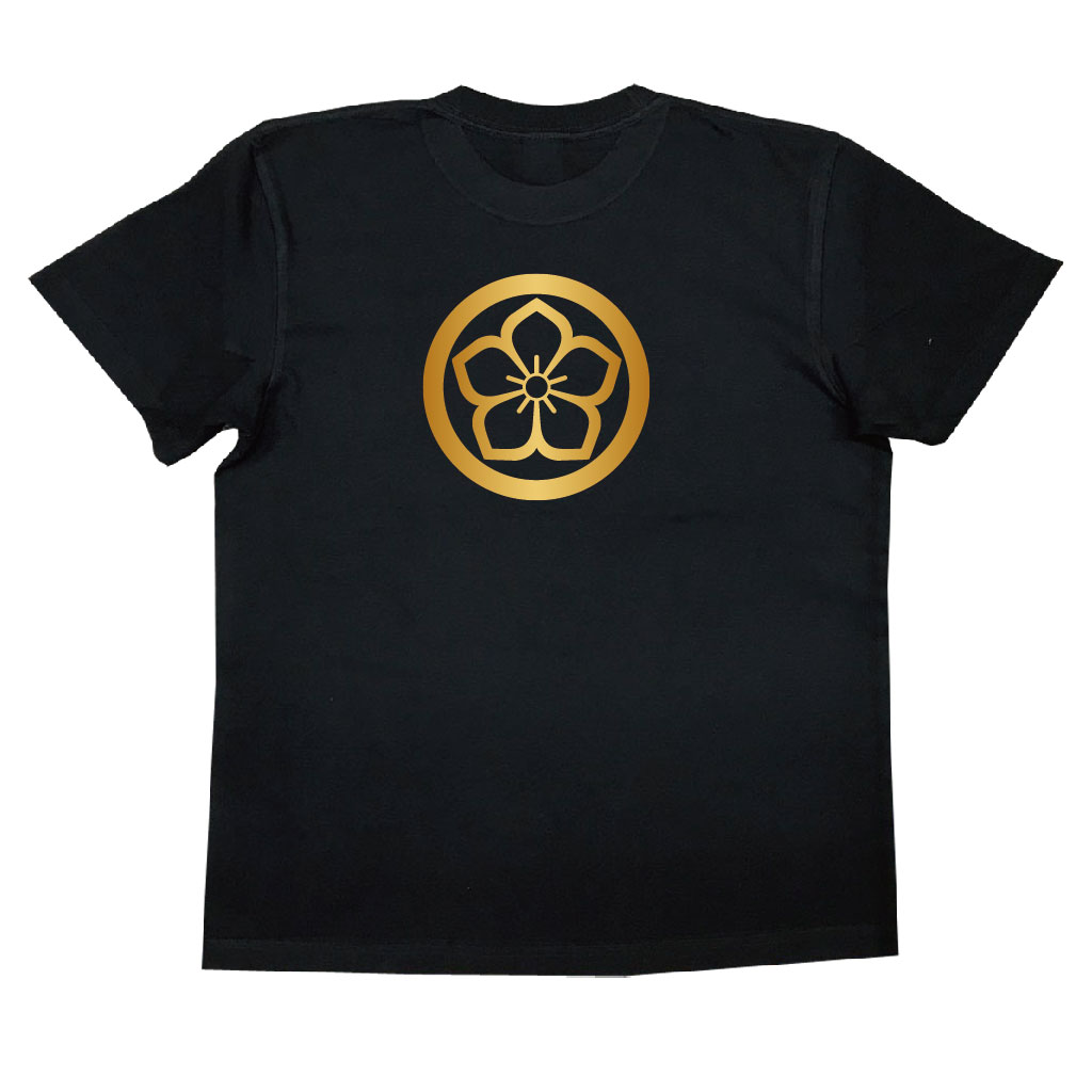 家紋Tシャツ 丸に中陰桔梗