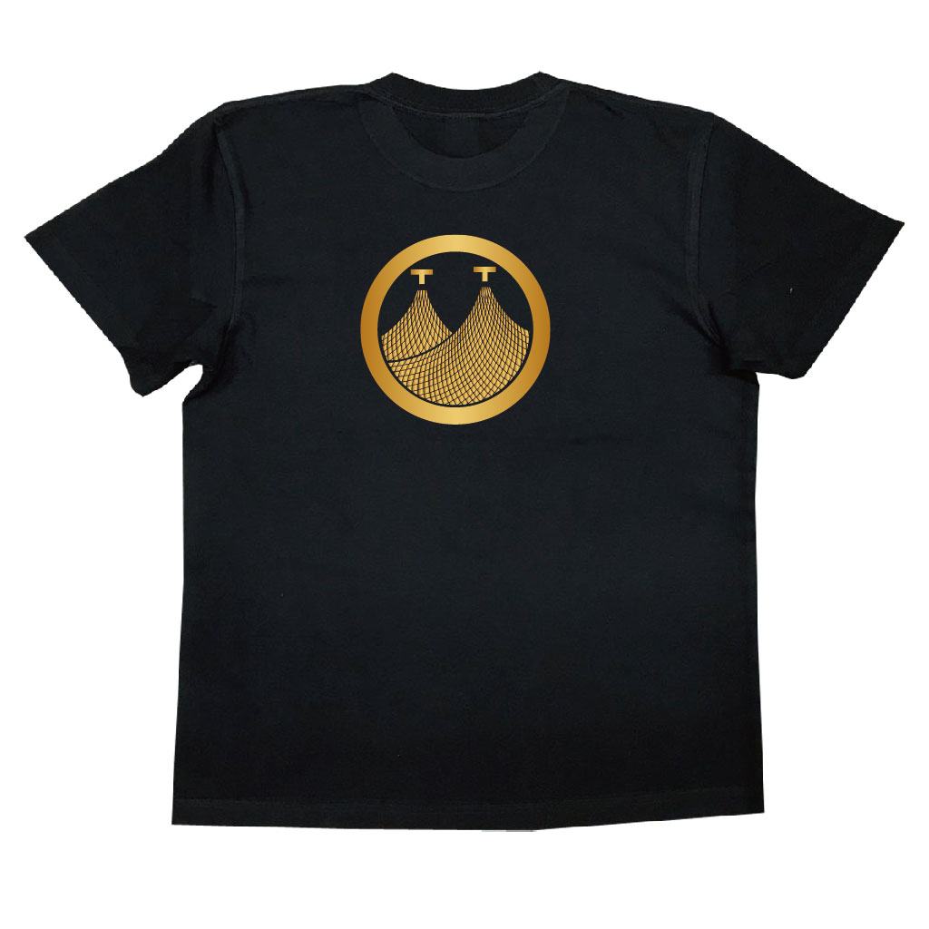 家紋Tシャツ 丸に二つ干網