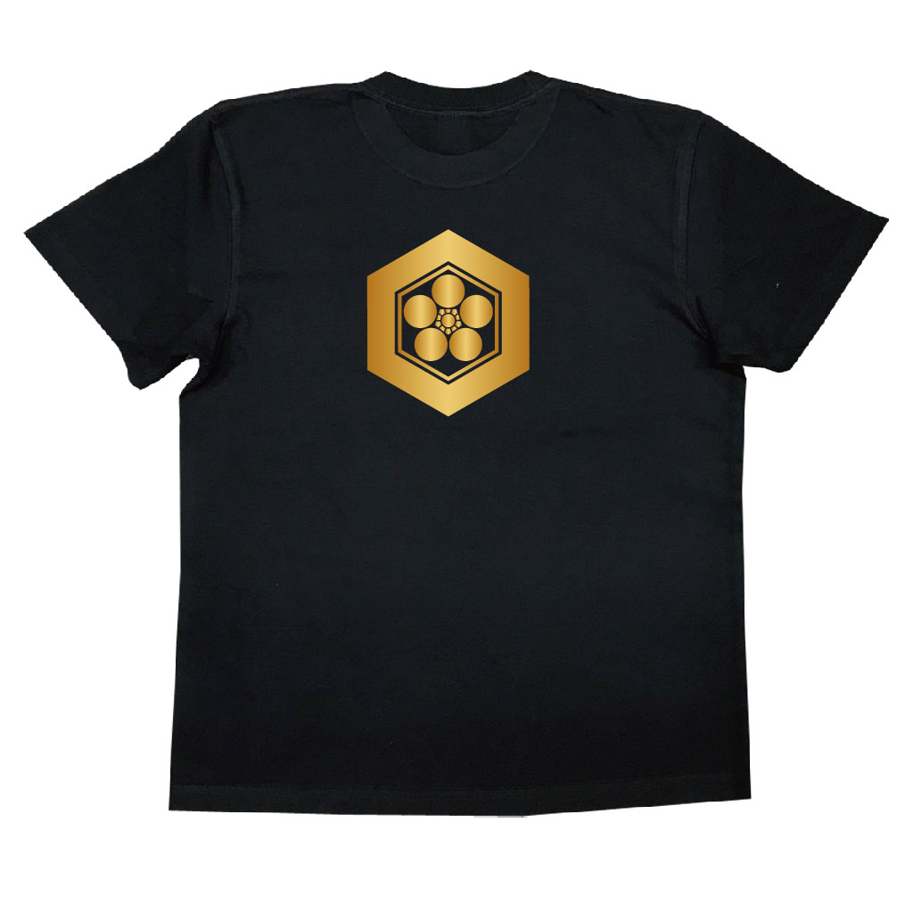家紋Tシャツ 亀甲に梅鉢