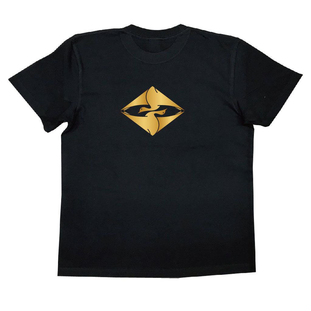 家紋Tシャツ 光琳対かい鶴菱
