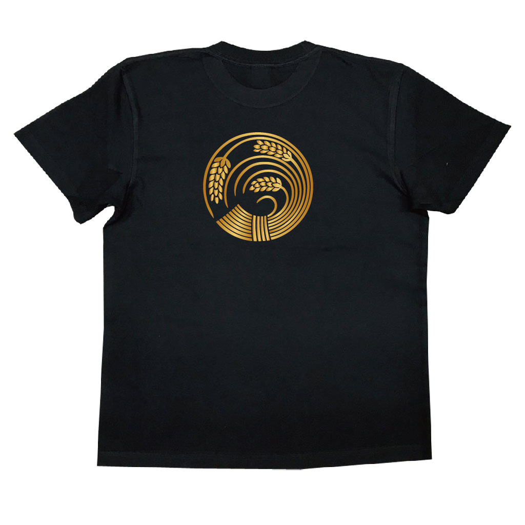 家紋Tシャツ 左回り稲の丸