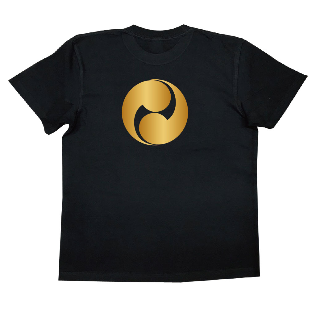 家紋Tシャツ 左二つ巴