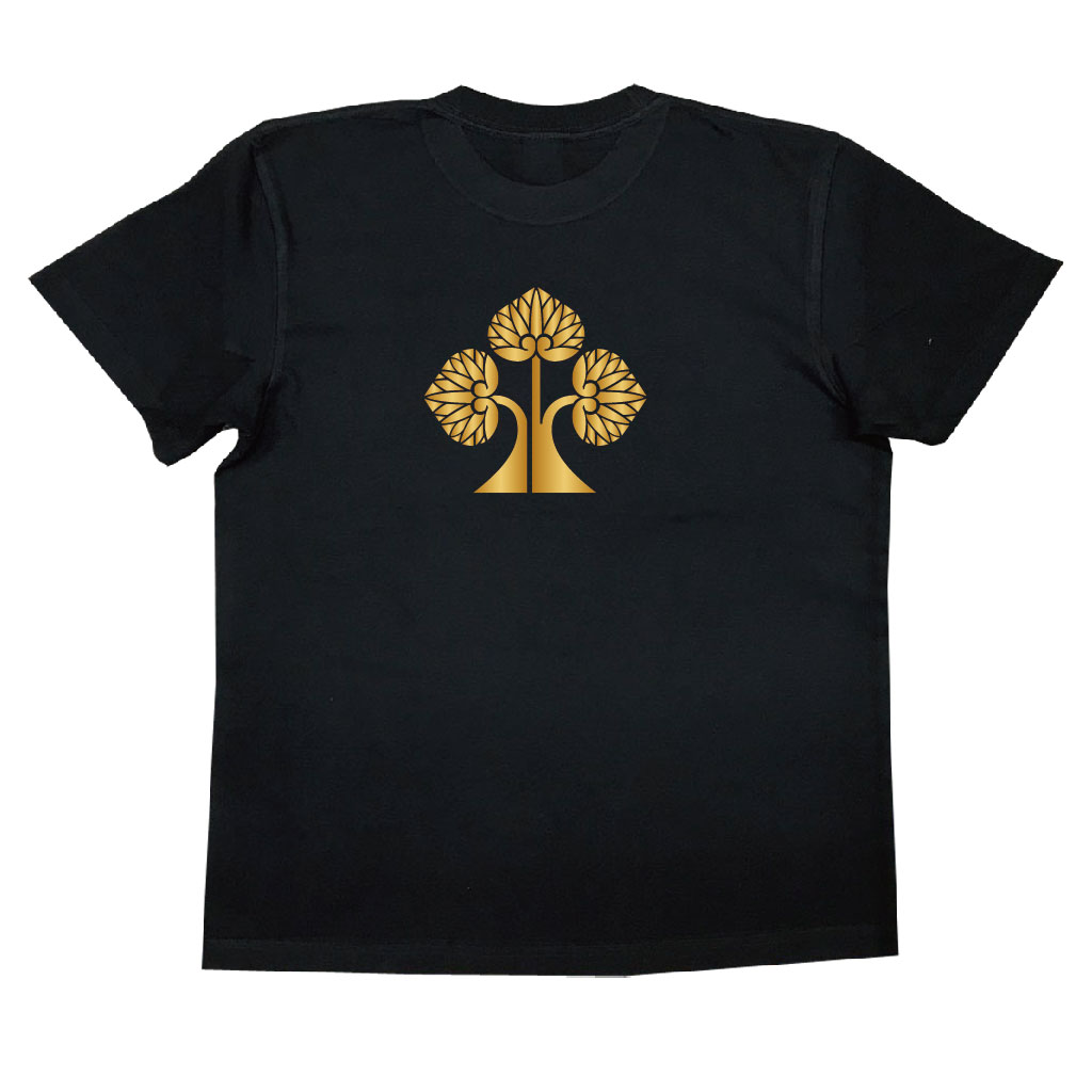 家紋Tシャツ 左離れ立ち葵