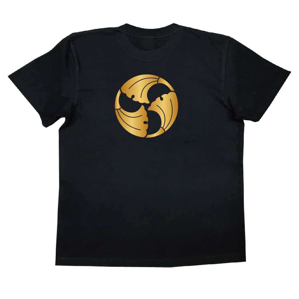 家紋Tシャツ 三つ割り銀杏
