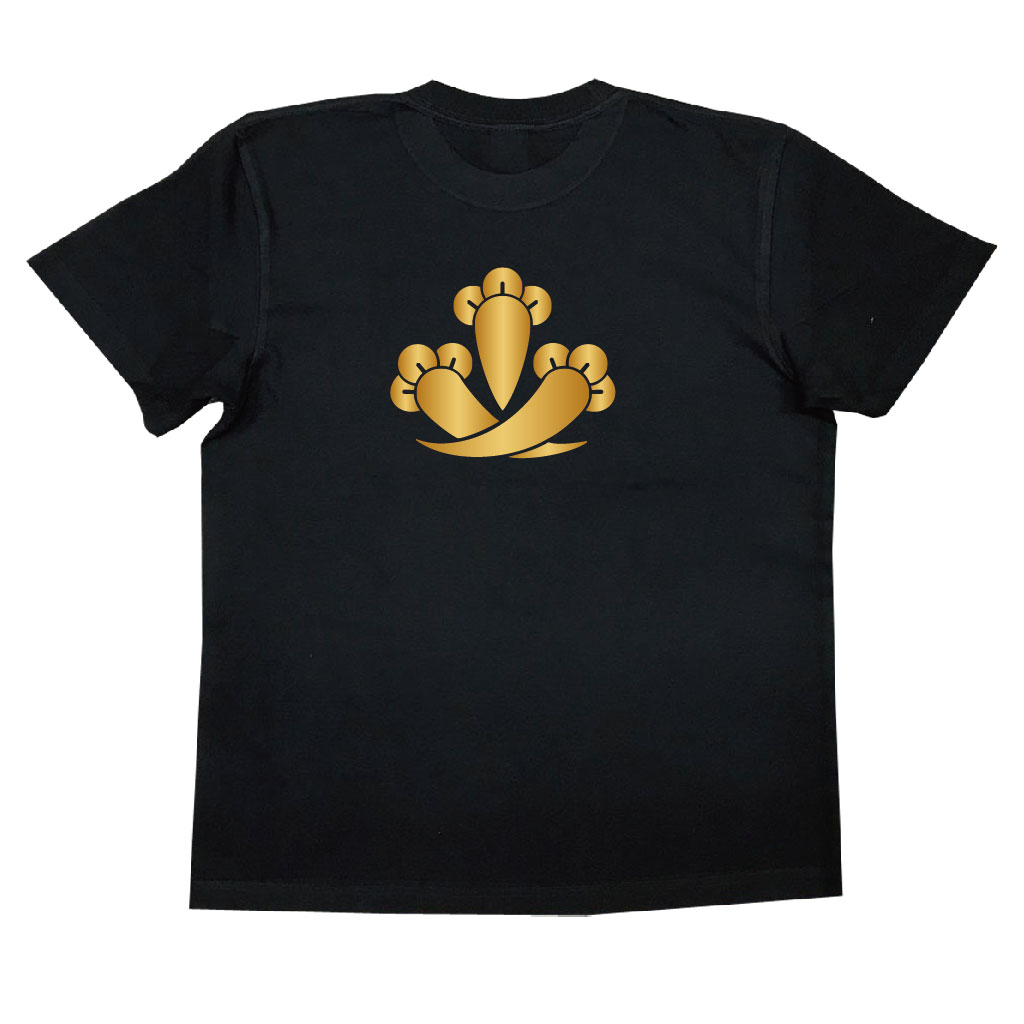 家紋Tシャツ 三つ盛り違い丁子