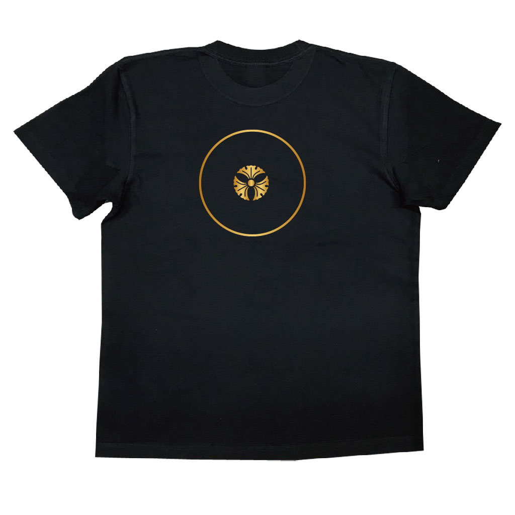 家紋Tシャツ 糸輪に豆三つ銀杏