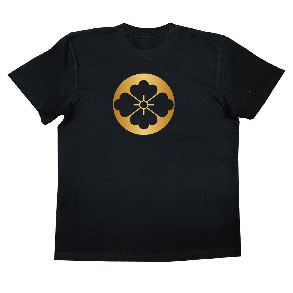 家紋Tシャツ 石持ち地抜き花菱