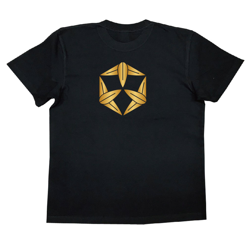 家紋Tシャツ 六角九枚笹