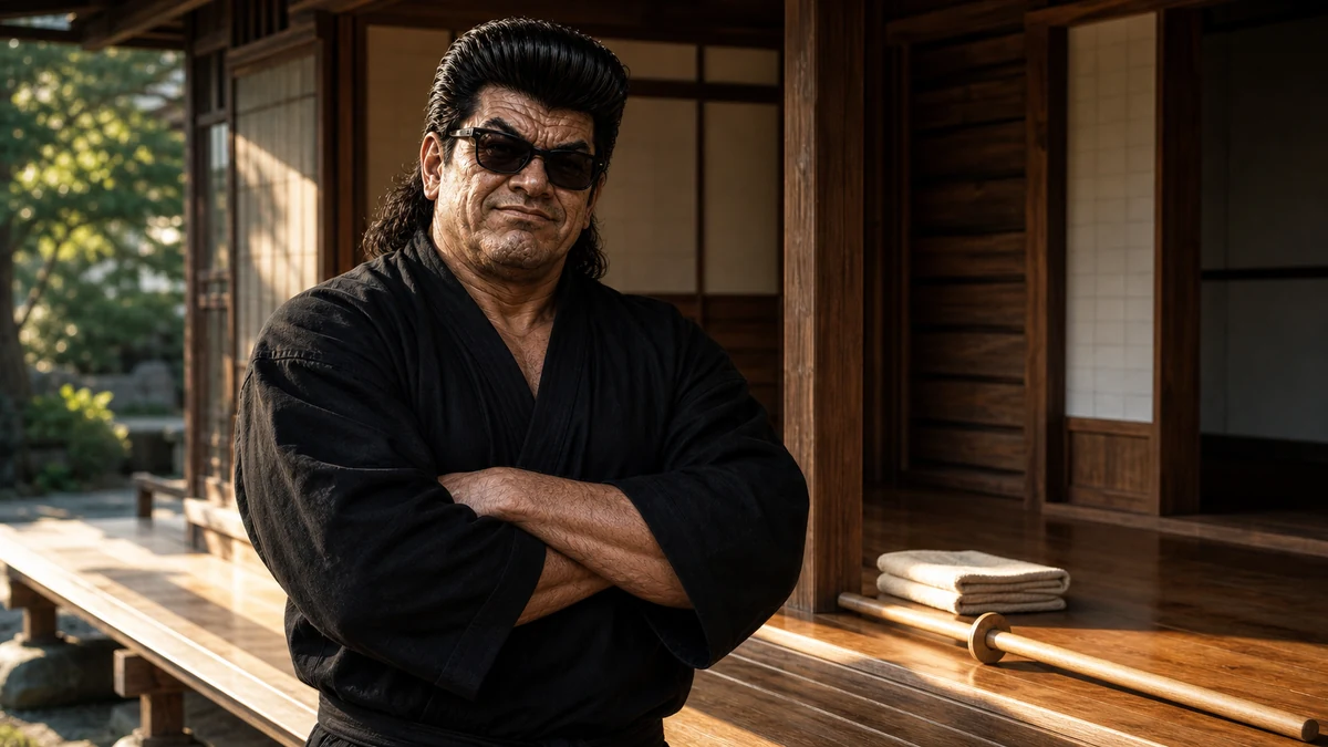 「生活即剣道」について語る、黒い半纏姿の俺流総本家 家元
