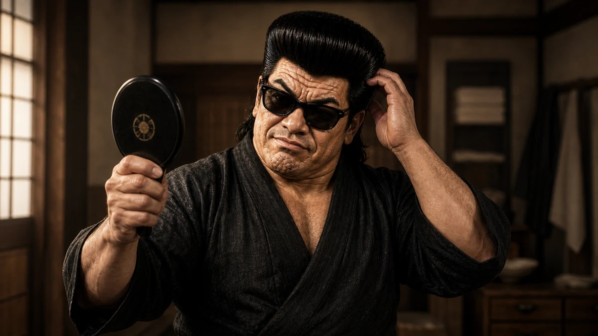 「イケメンですいません」について語る、黒い半纏姿の俺流総本家 家元