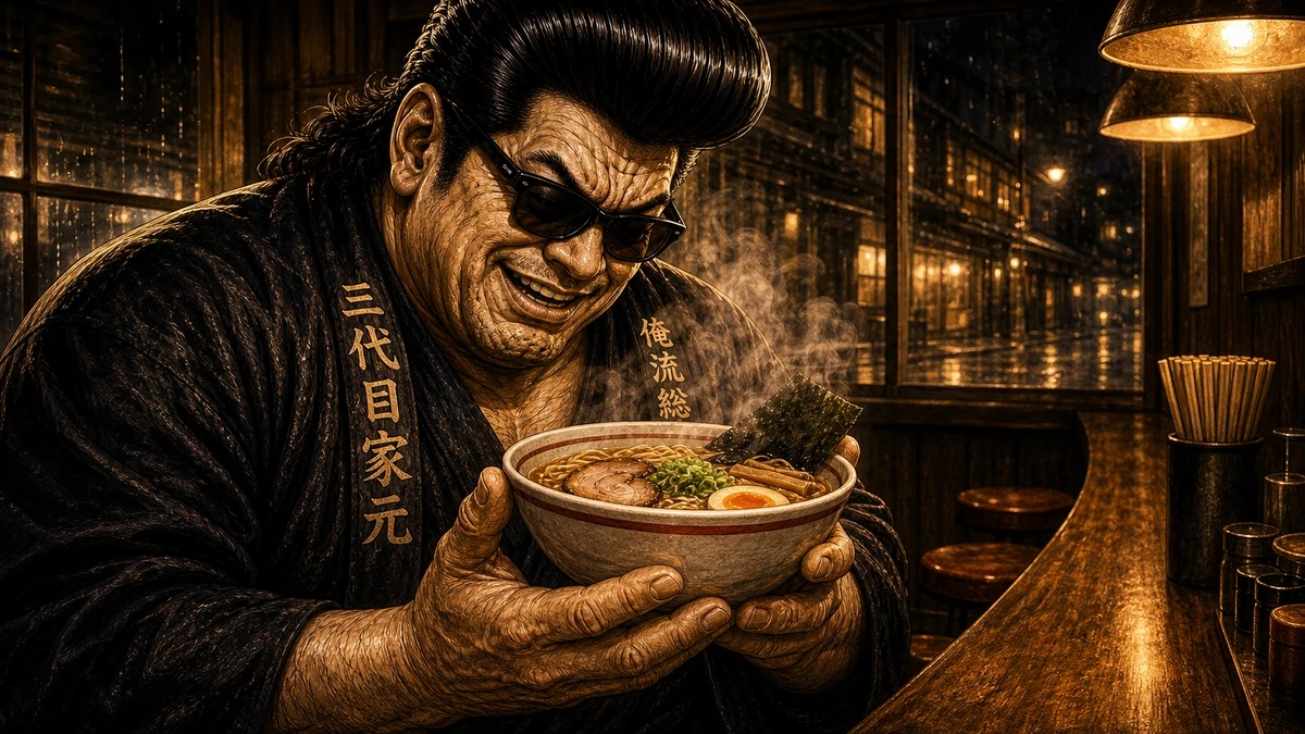 「ラーメンは地球を救う」について語る、黒い半纏姿の俺流総本家 家元