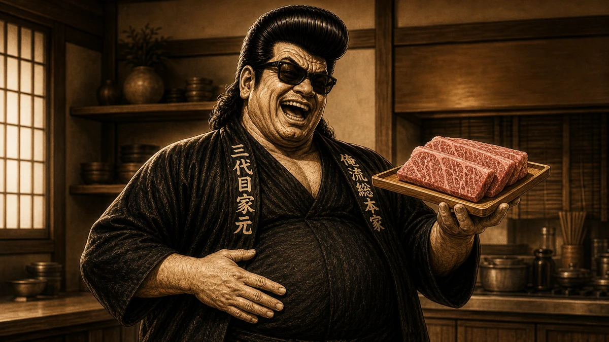 「霜降り肉」について語る、黒い半纏姿の俺流総本家 家元