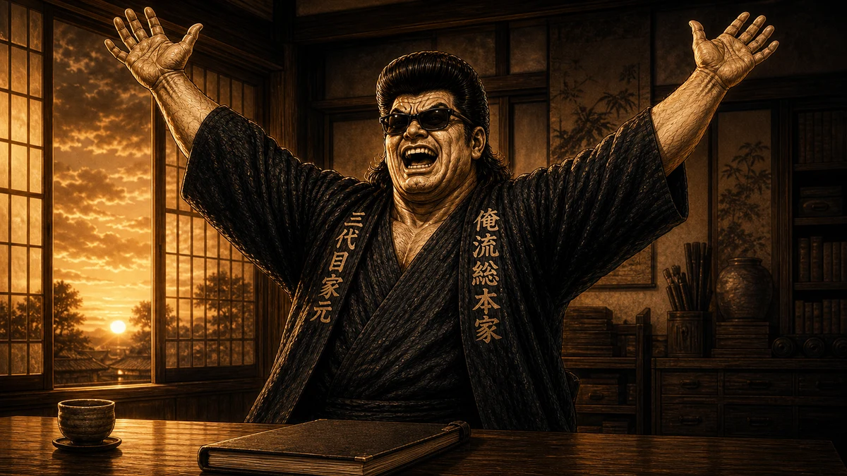 「一週間に十日休みたい」について語る、黒い半纏姿の俺流総本家 家元