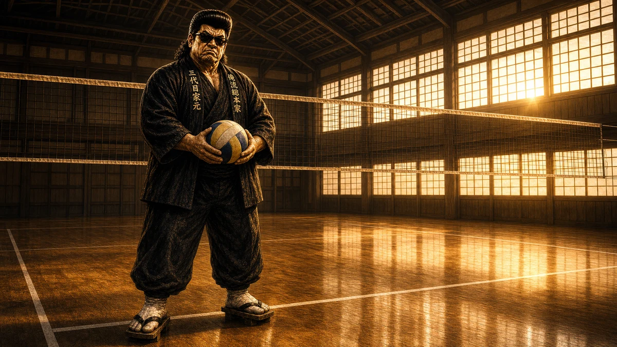 「排球魂」について語る、黒い半纏姿の俺流総本家 家元