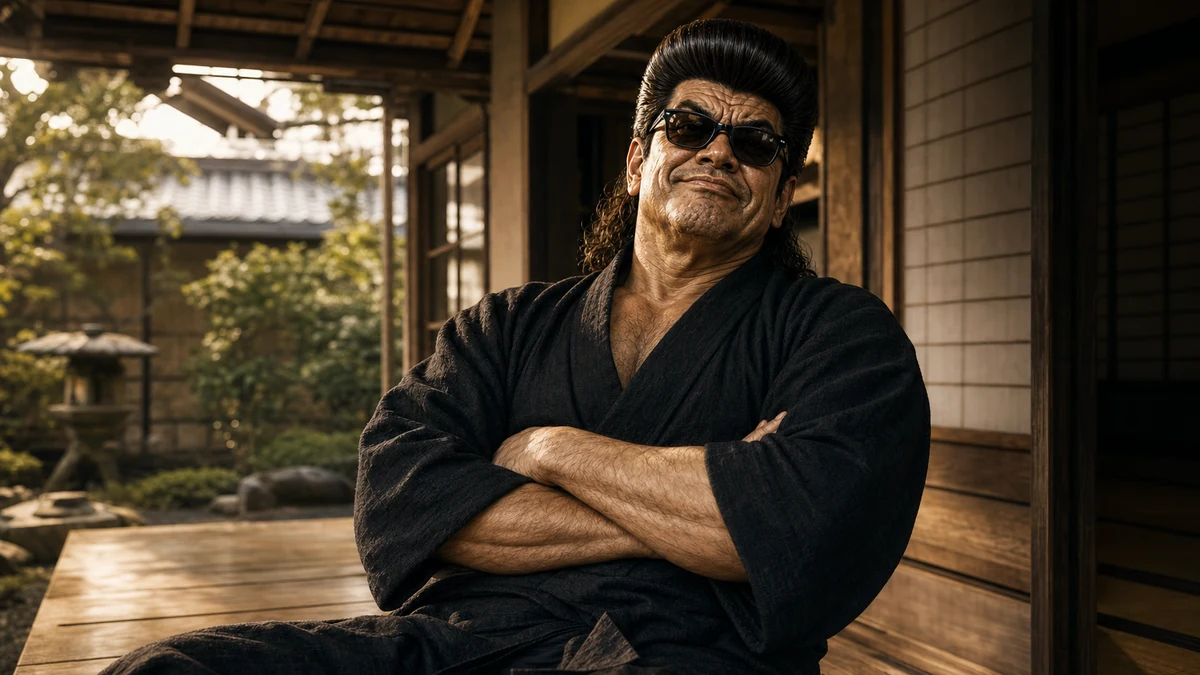 「キムタクよりはちょっと劣ります」について語る、黒い半纏姿の俺流総本家 家元