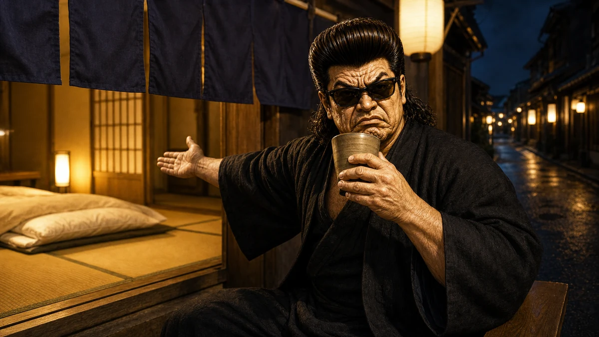 「飲んだら寝るな路上では」について語る、黒い半纏姿の俺流総本家 家元