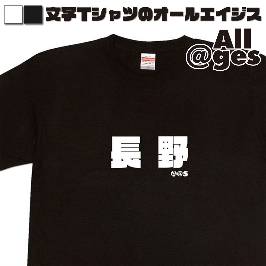 オールエイジス【漢字Tシャツ 長野】