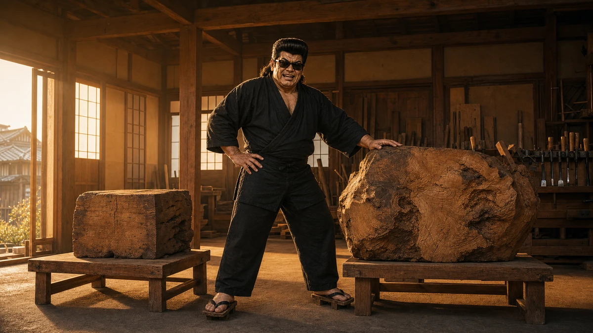 「頑張るか、超頑張るかの二択です。」について語る、黒い半纏姿の俺流総本家 家元
