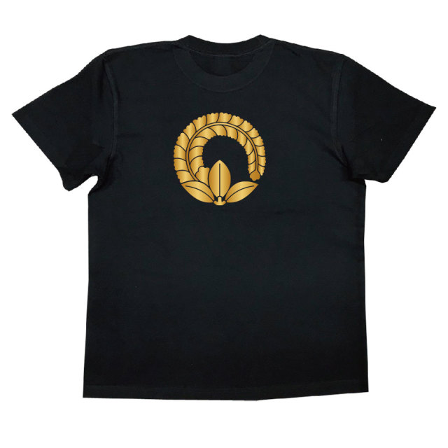 家紋Tシャツ 右回り片手藤