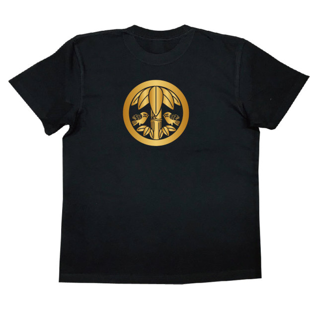 家紋Tシャツ 丸に五枚竹笹に雀