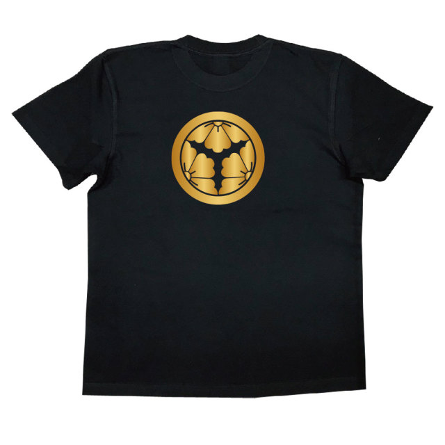 家紋Tシャツ 丸に三つ割り花菱