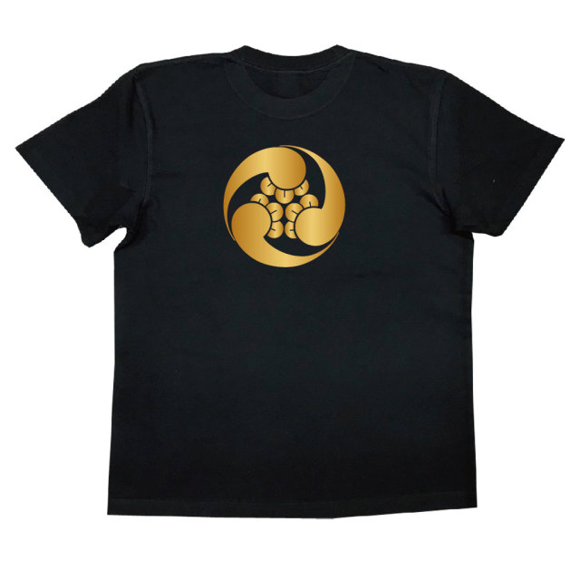 家紋Tシャツ 左三つ丁子巴