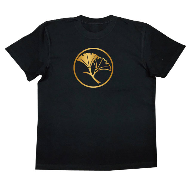 家紋Tシャツ 糸輪に比翼銀杏