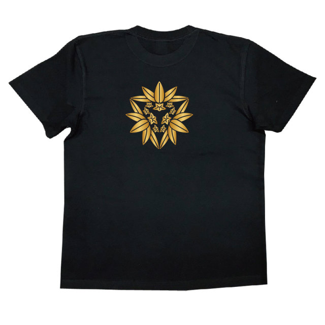 家紋Tシャツ 頭合わせ三つ笹竜胆