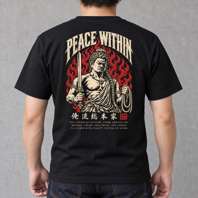 仏像 和柄Tシャツ 全10柄 12色 5001-01