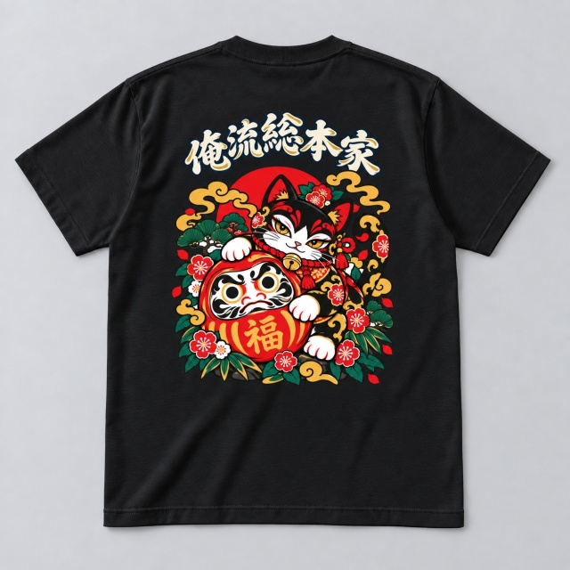 A0014 俺流粋狂 クルーネックTシャツ 配置イメージ