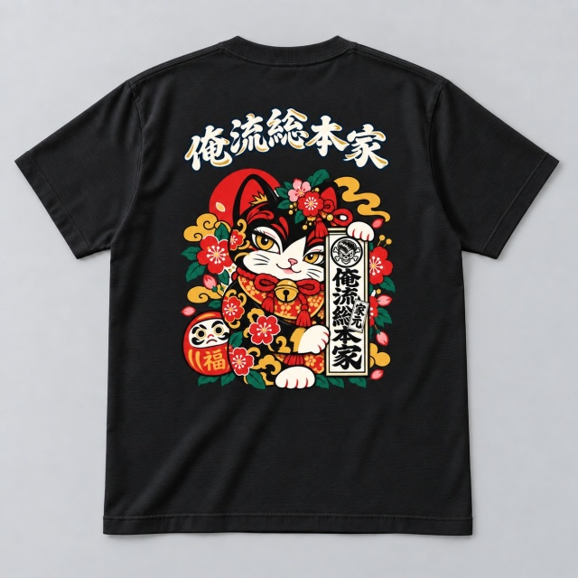 A0014 俺流粋狂 クルーネックTシャツ 配置イメージ