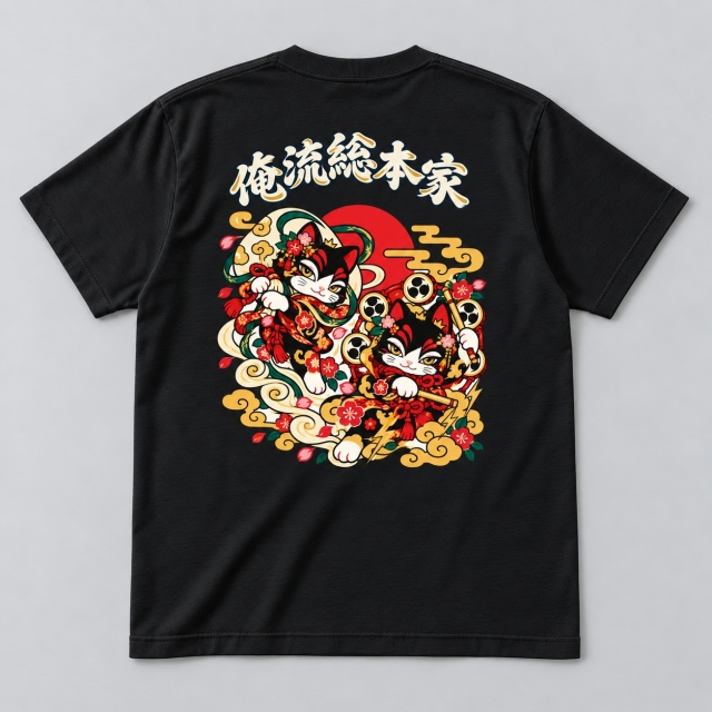A0014 俺流粋狂 クルーネックTシャツ 配置イメージ