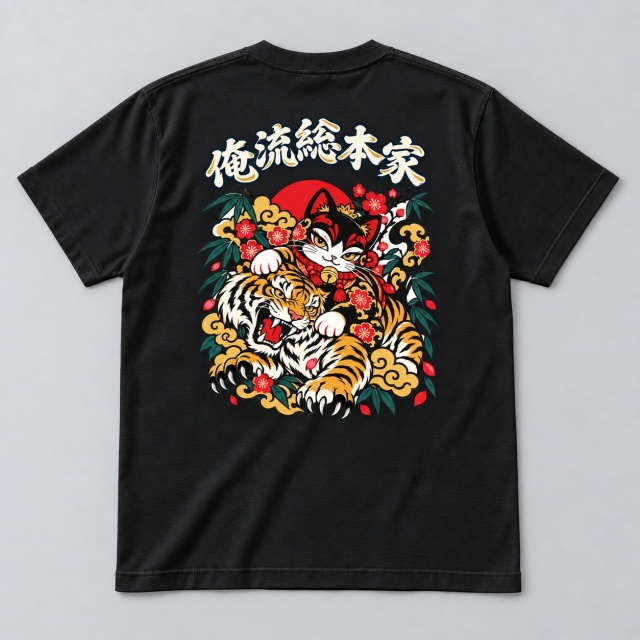 A0014 俺流粋狂 クルーネックTシャツ 配置イメージ
