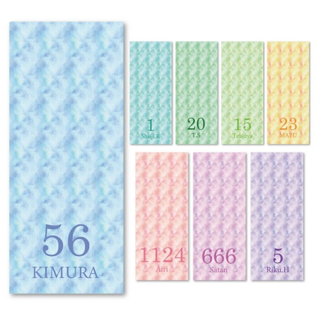 名入れ フェイスタオル 背番号 タイダイ柄